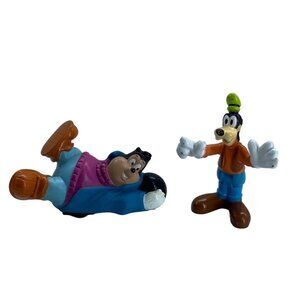 Vtg Goof Troop Pete Bowling Action Figure and Disney Goofy Figurine